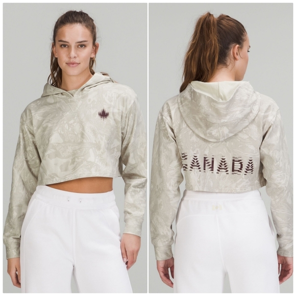 lululemon athletica Tops - Lululemon All Yours Cropped Hoodie COC Logo size 12